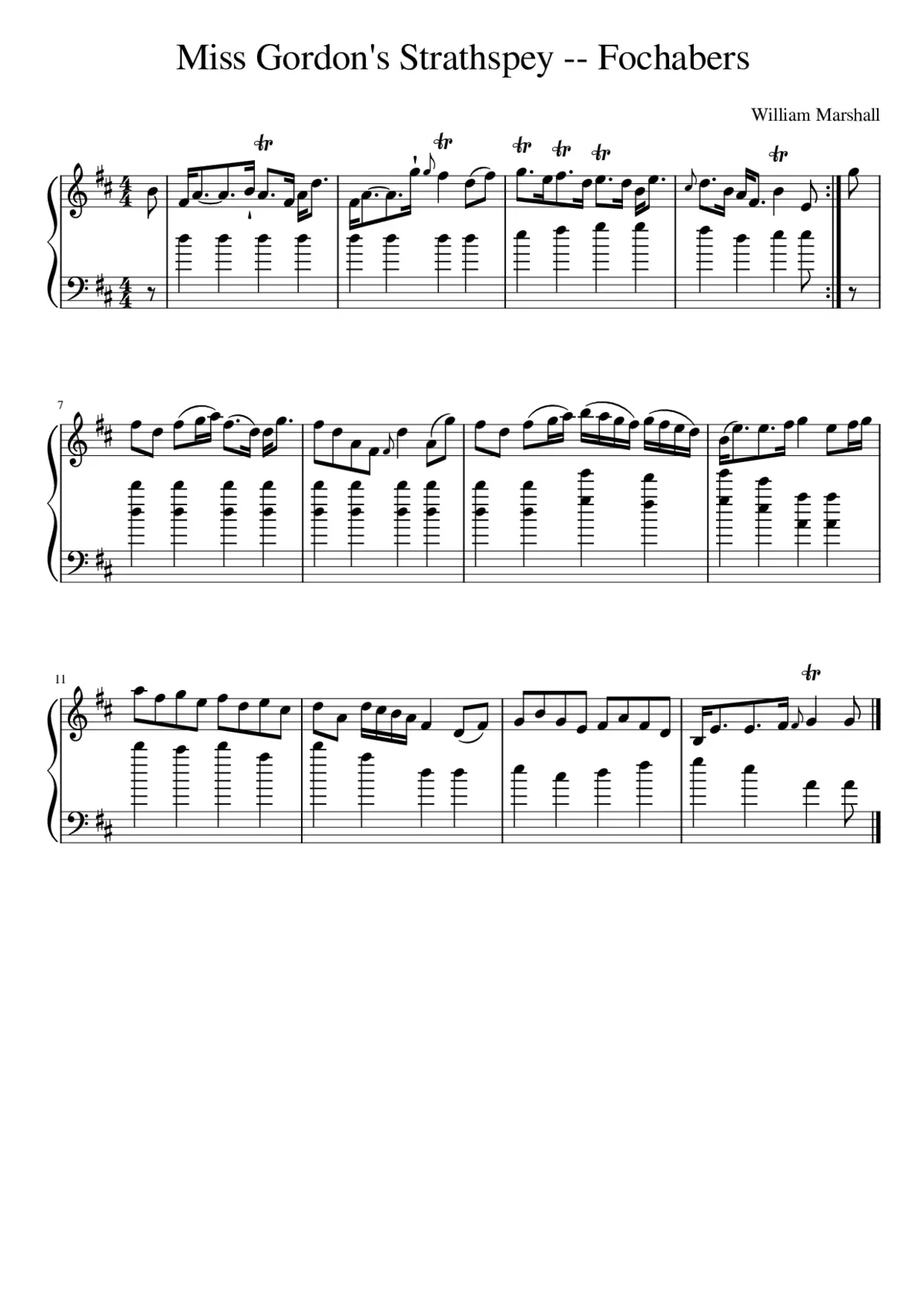 Miss Gordon's Strathspey -- Fochabers - Page 1