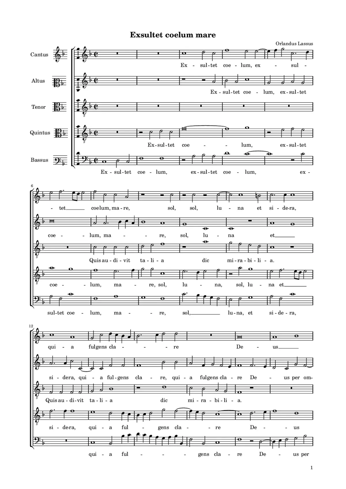 Exsultet coelum mare - Page 1
