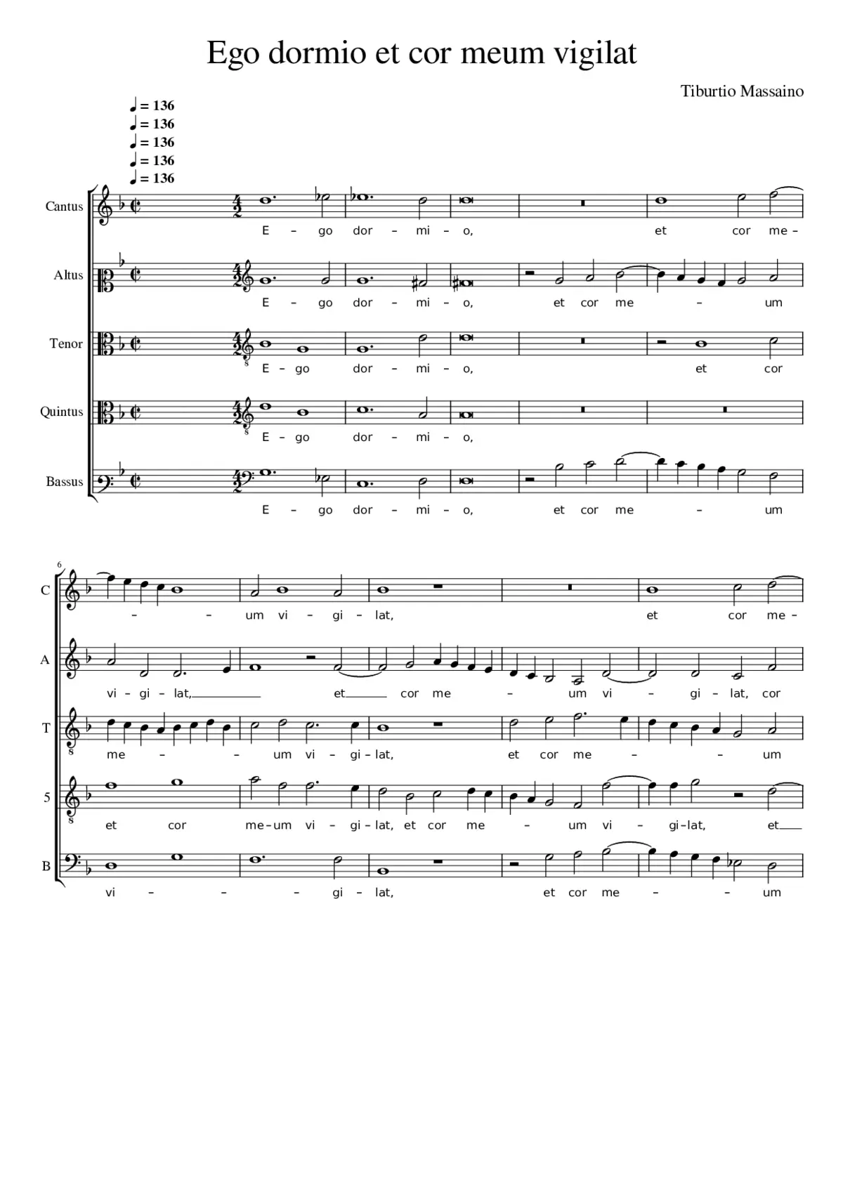 Ego dormio et cor meum vigilat - Page 1