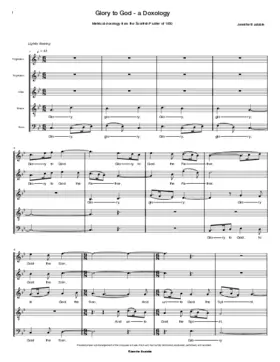 Glory to God - a Doxology