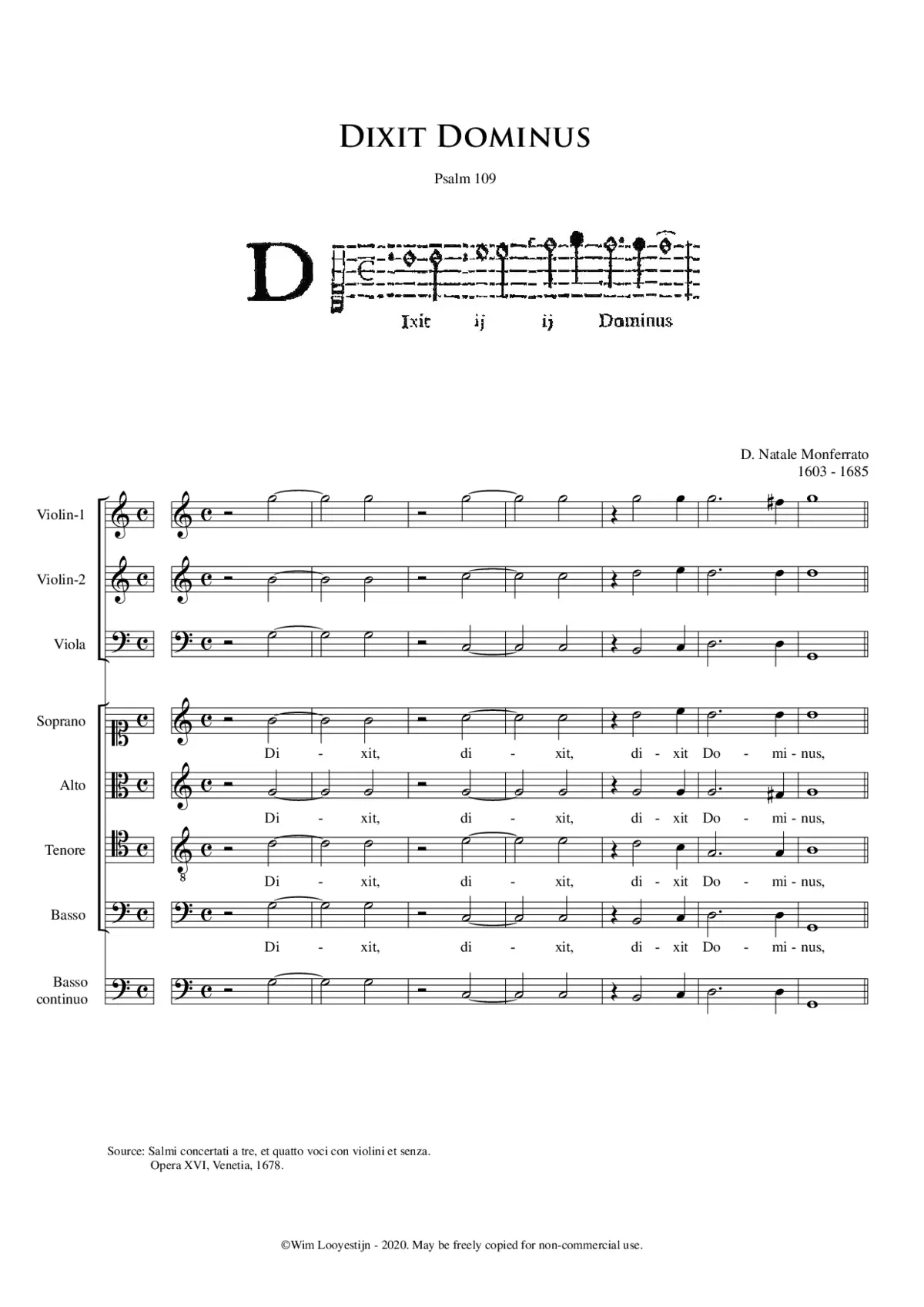 Dixit Dominus à 4 (op. 16, 2nd) - Page 1