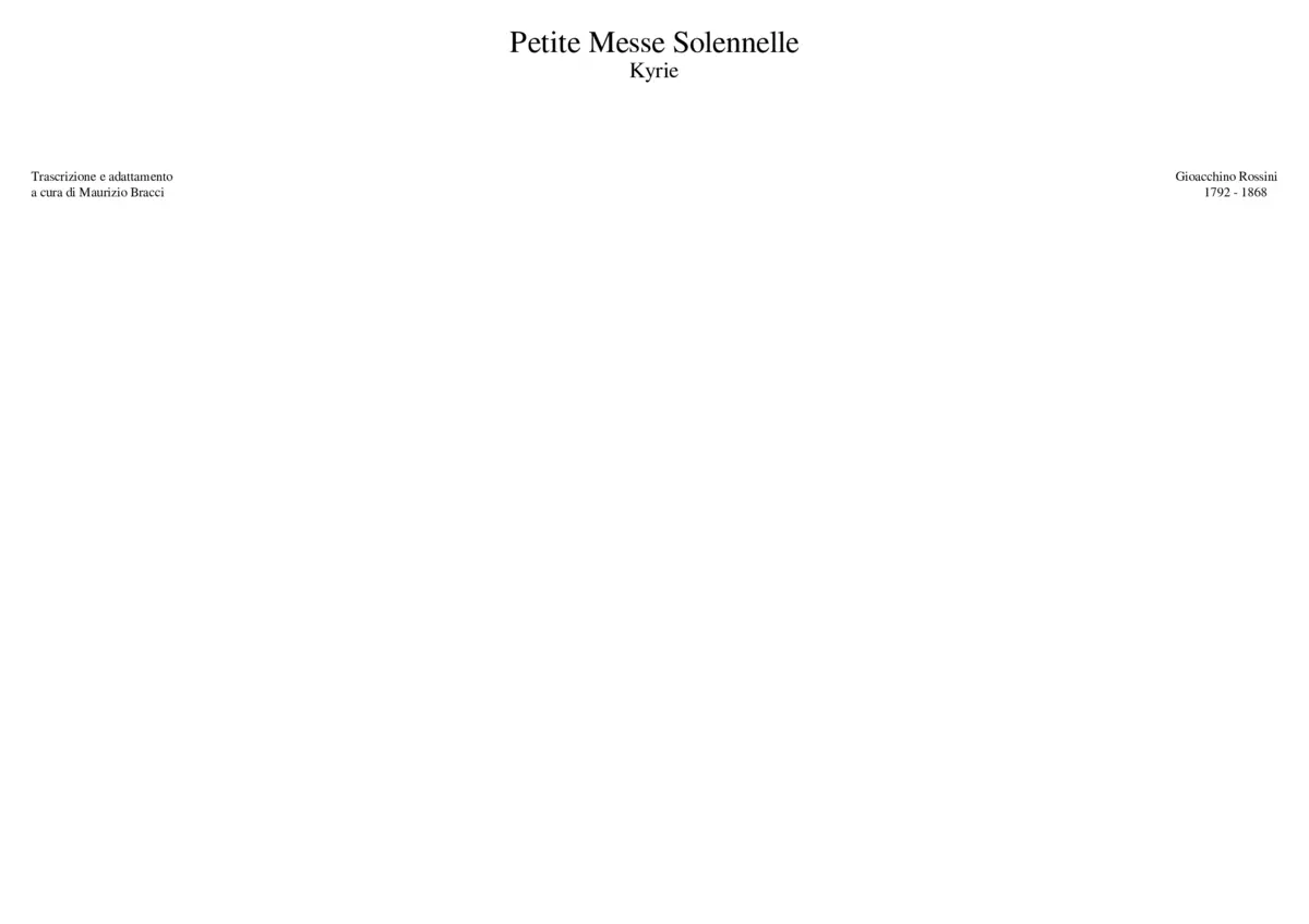 Petite Messe Solennelle - Kyrie - Page 1