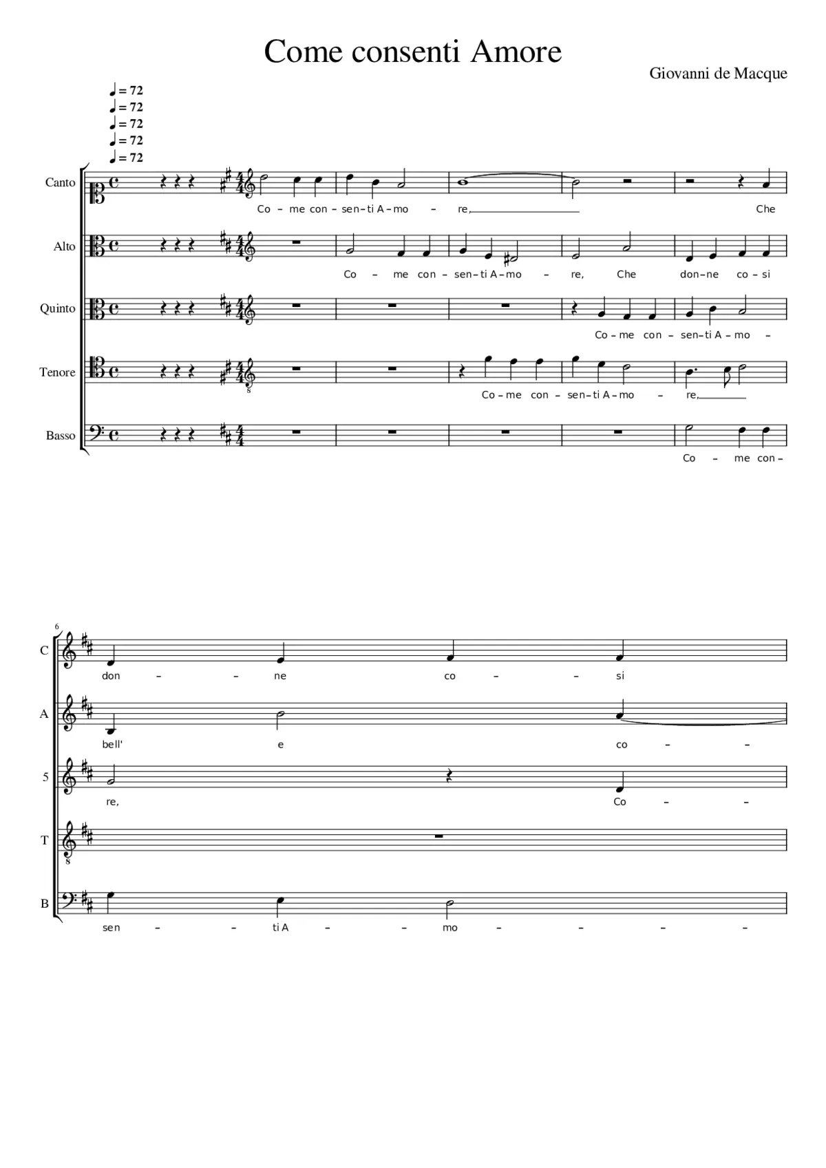 Come consenti Amore - Page 1