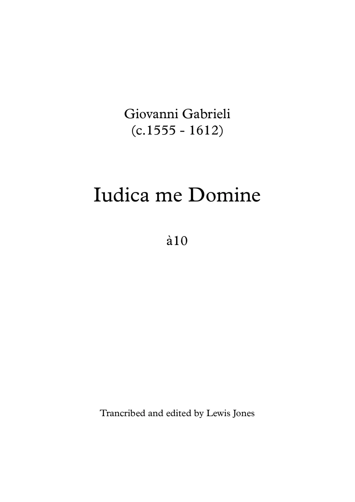 Iudica me Domine a 10 - Page 1