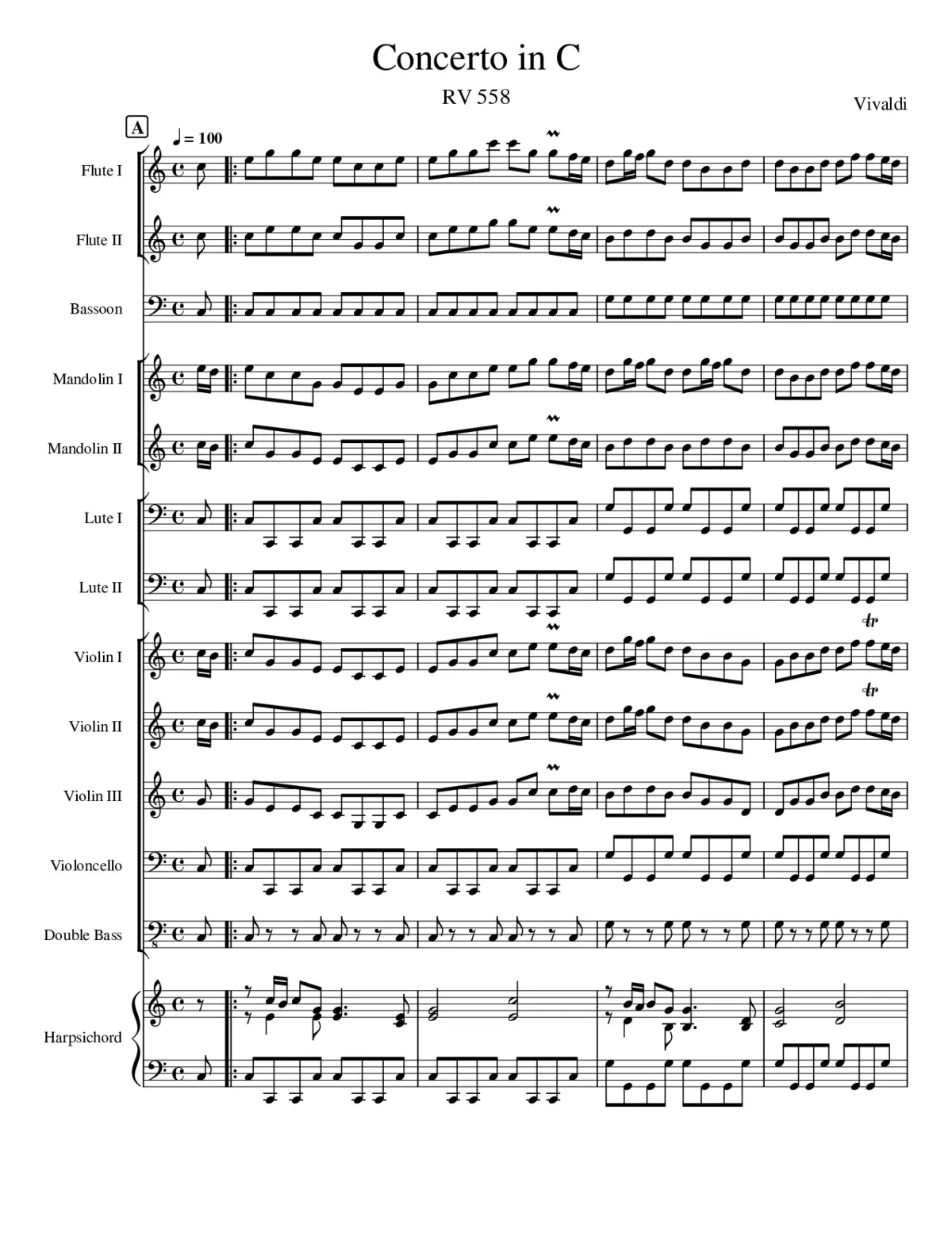 Concerto in C - Page 1