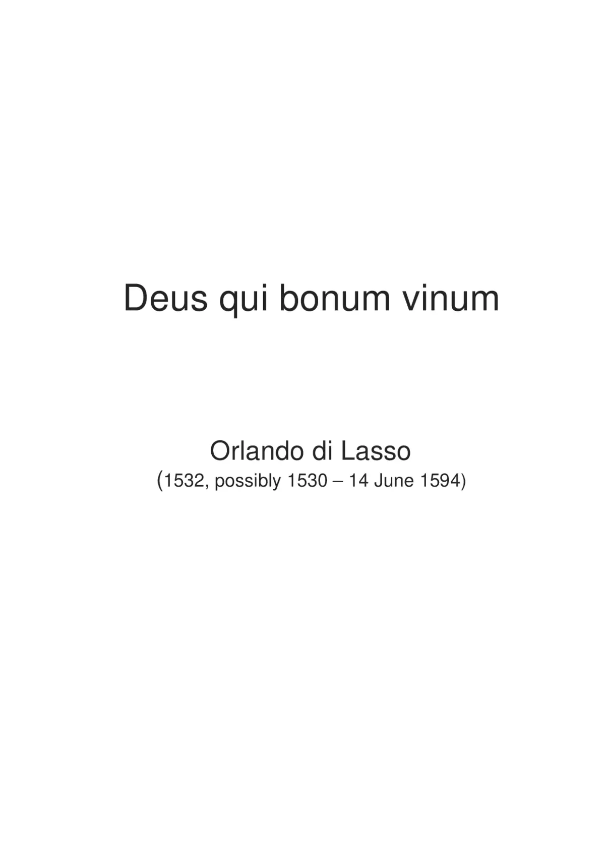 Deus qui bonum vinum - Page 1