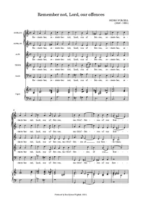 Remember not, Lord, our offences, Z 50