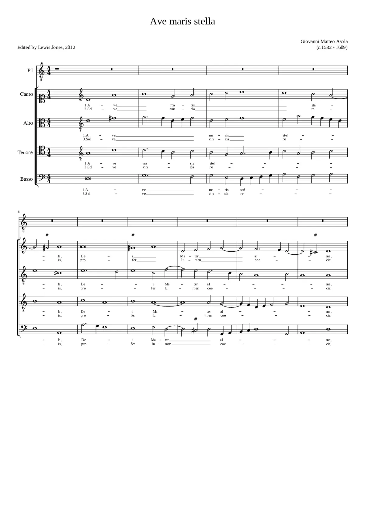 Ave maris stella (odd verses) - Page 1