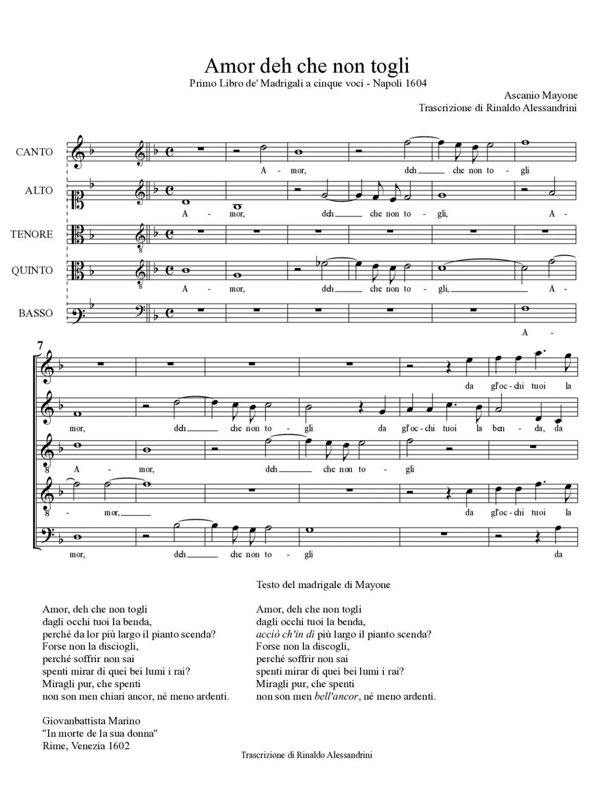 Amor deh che non togli - Page 1