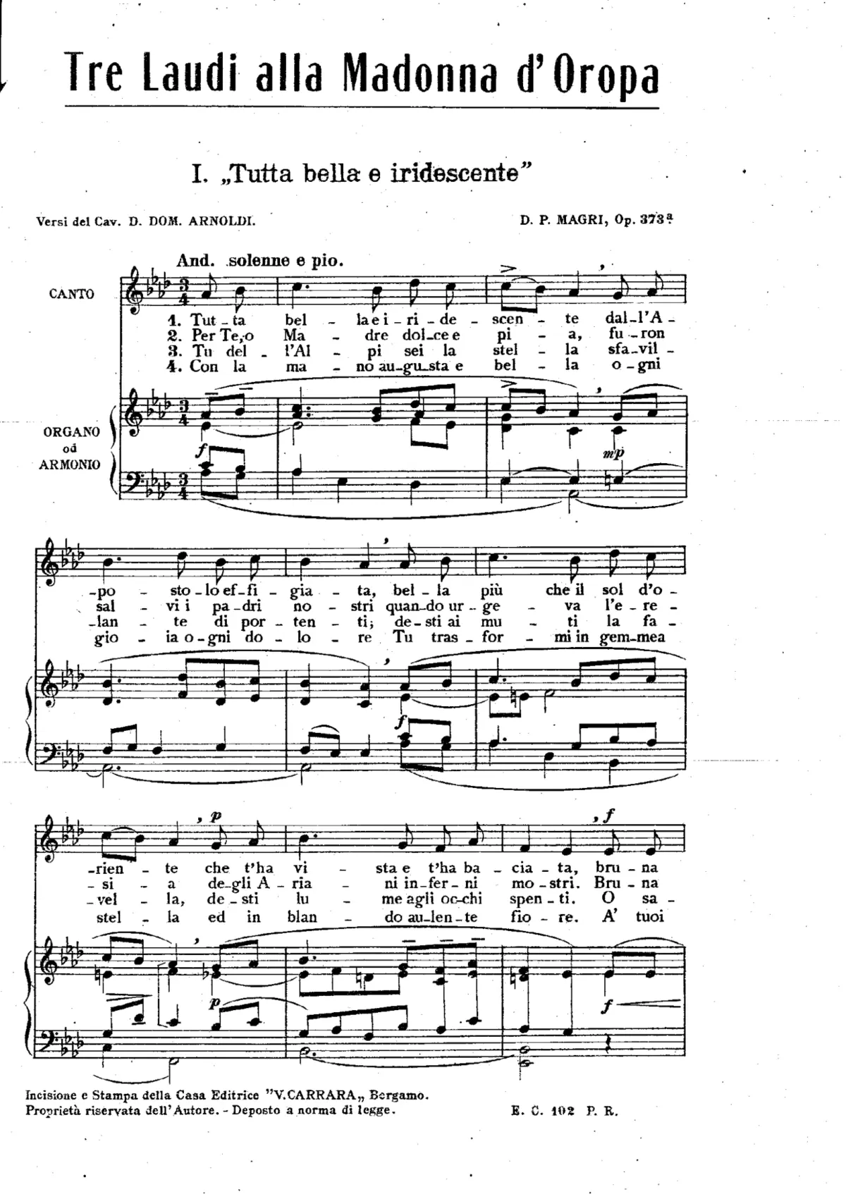 Tre Laudi alla Madonna di Oropa - Page 1