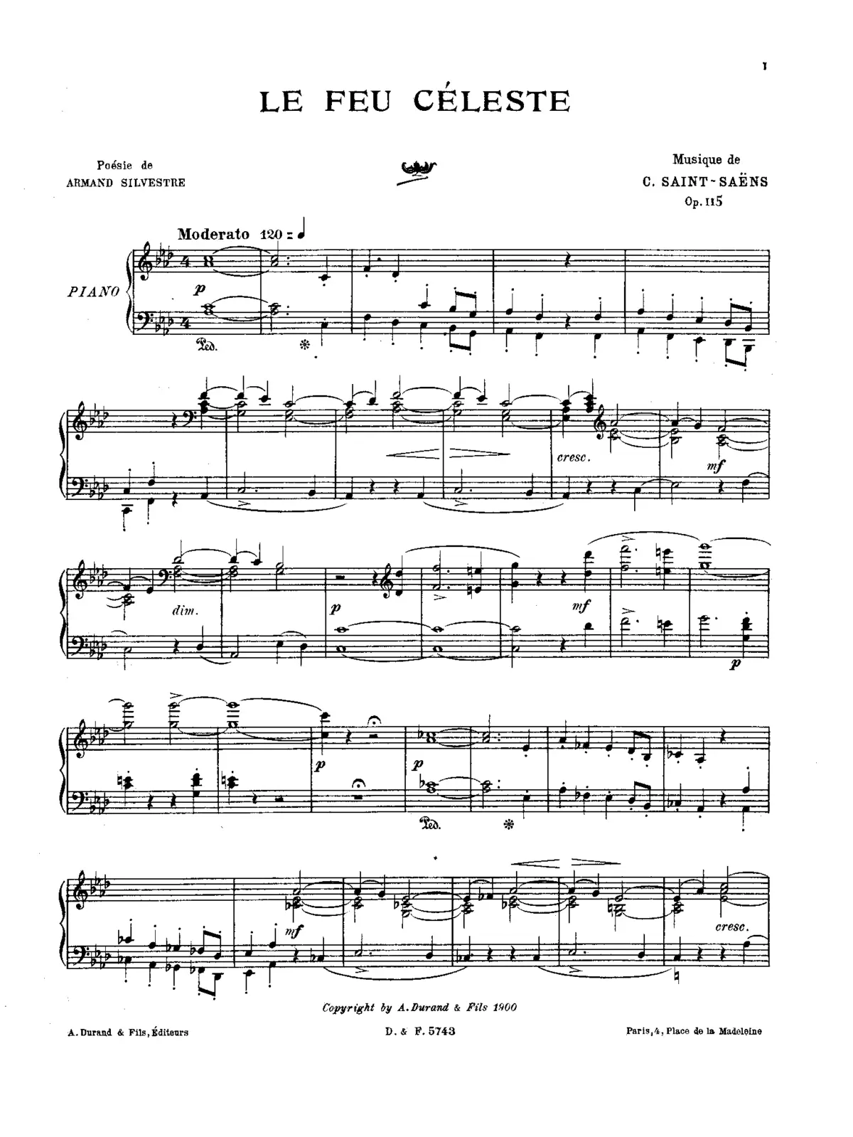 Le feu céleste, Op.115 - Page 1