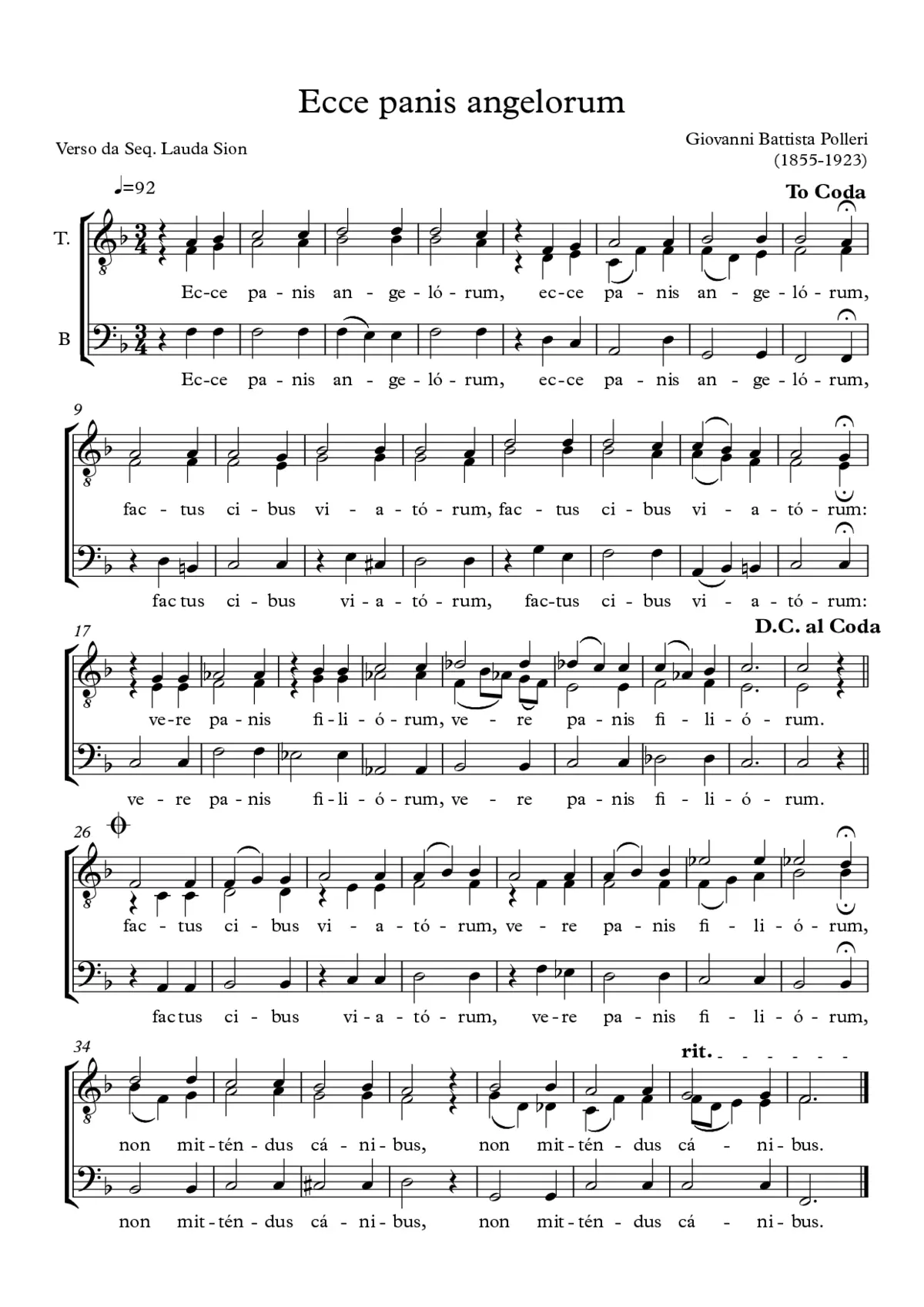 Ecce panis angelorum - Page 1