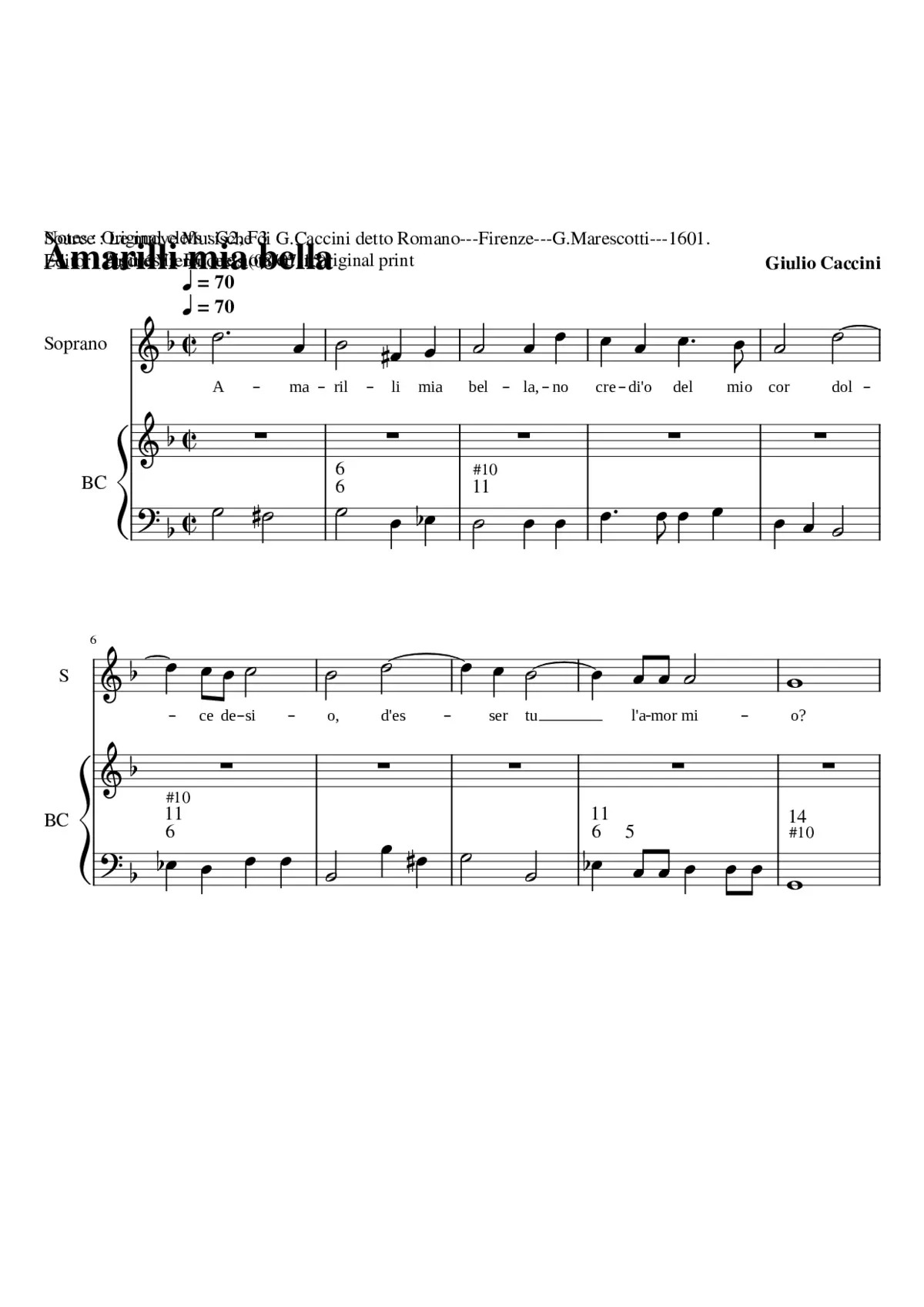 Amarilli mia Bella - Page 1