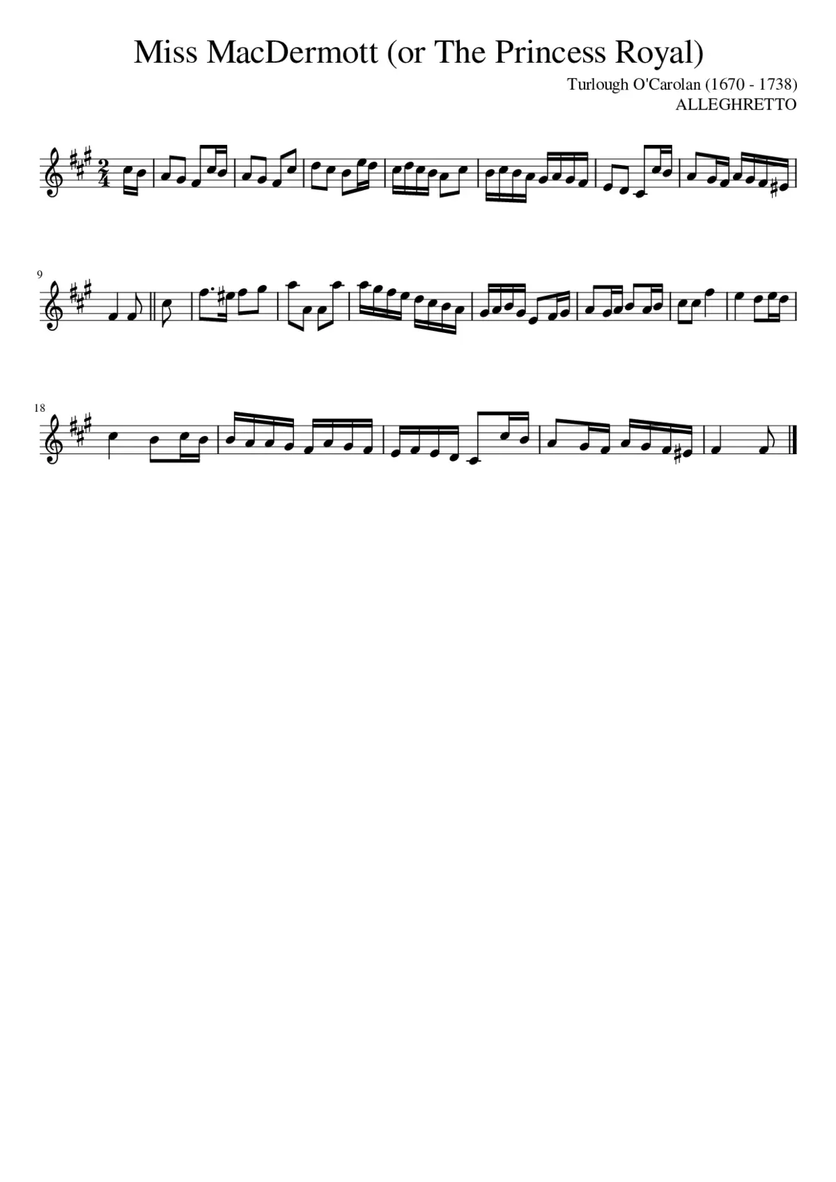 Miss MacDermott (or The Princess Royal) - Page 1