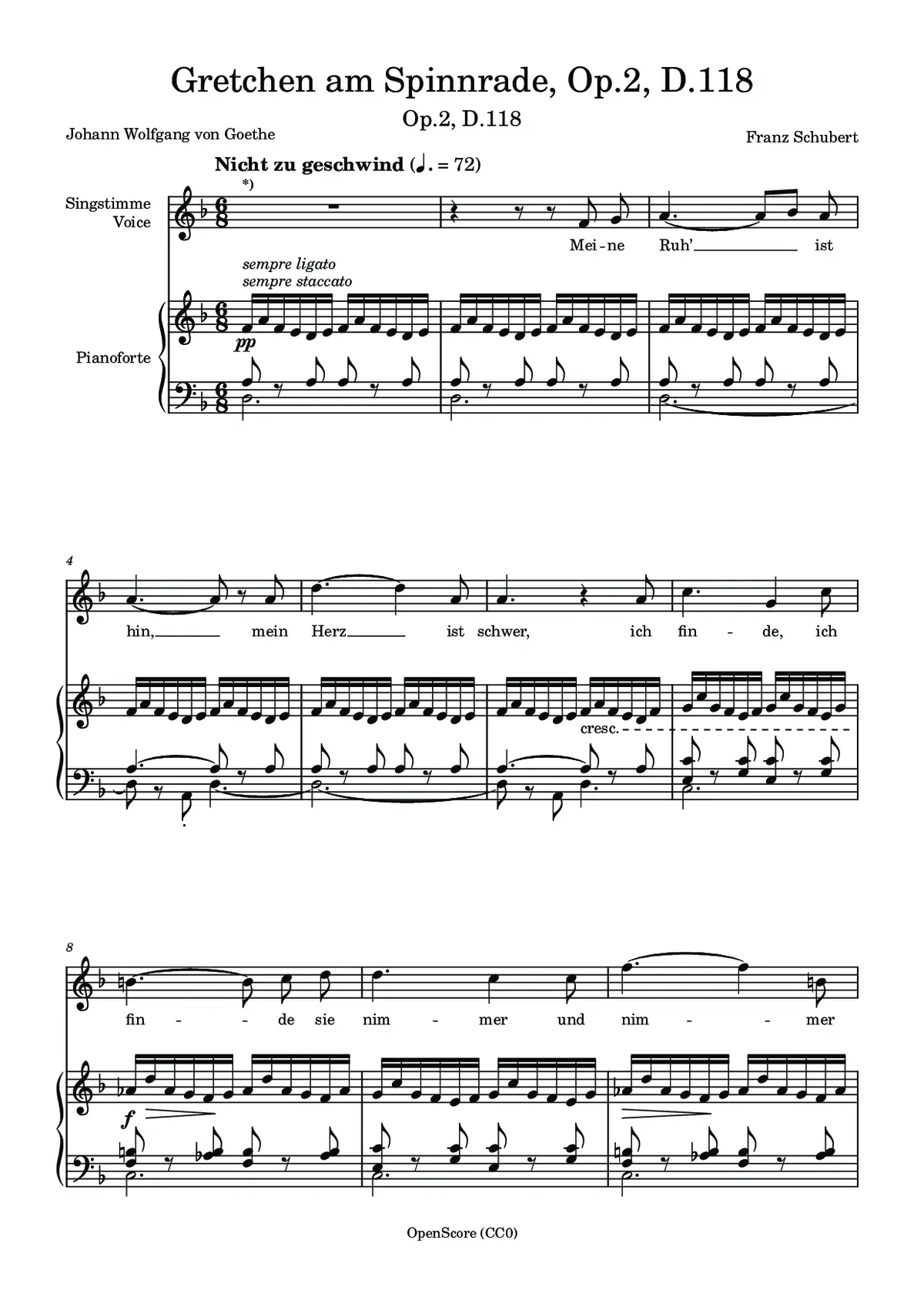 Gretchen am Spinnrade, D.118 - Page 1