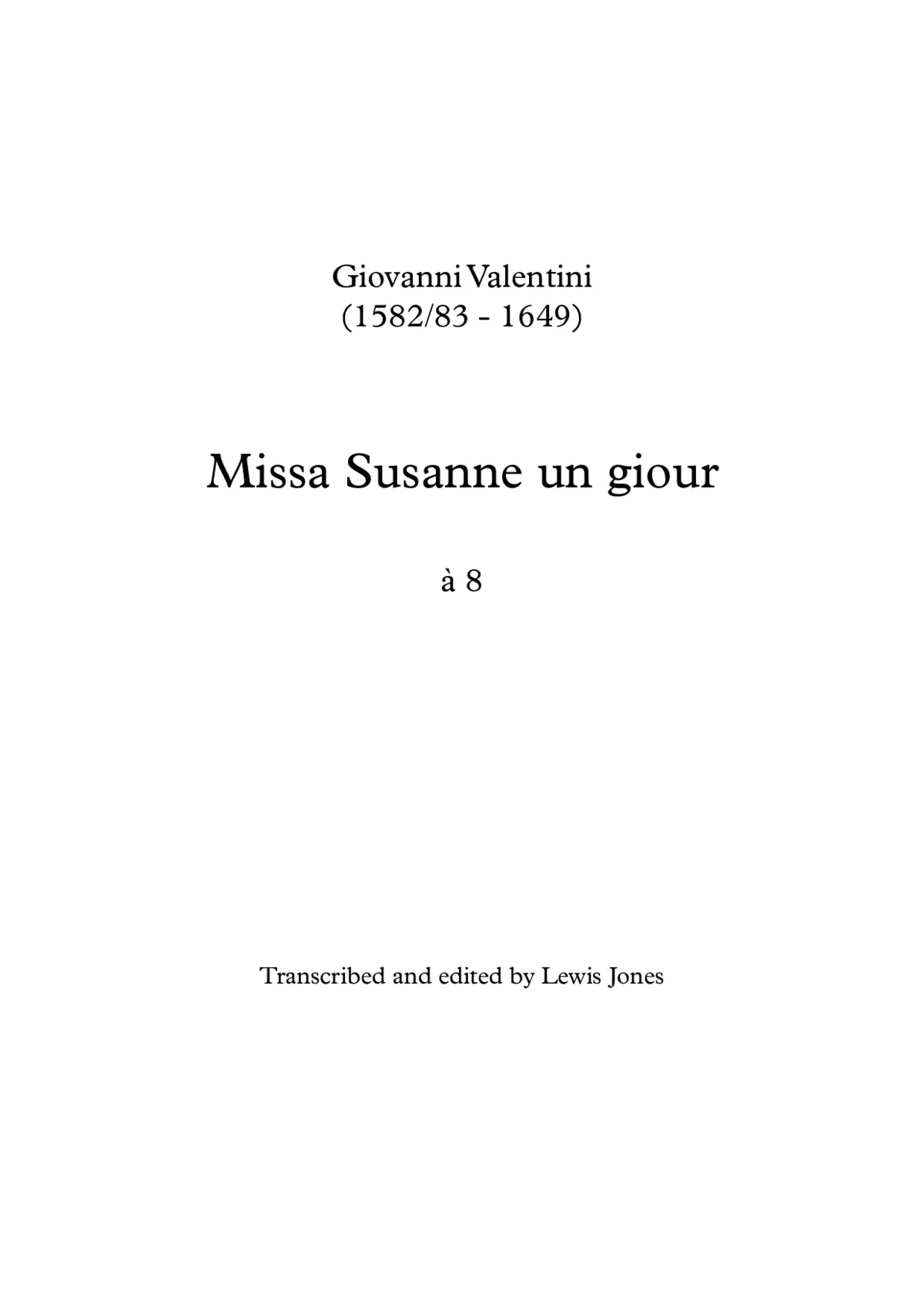 Missa Susanna - Page 1