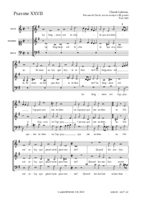 Le Seigneur est la clarté qui m'adresse (pseaume 27)