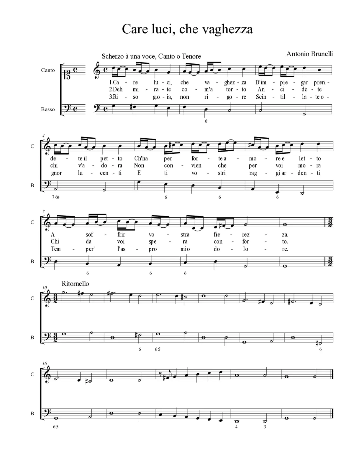Care luci, che vaghezza - Page 1