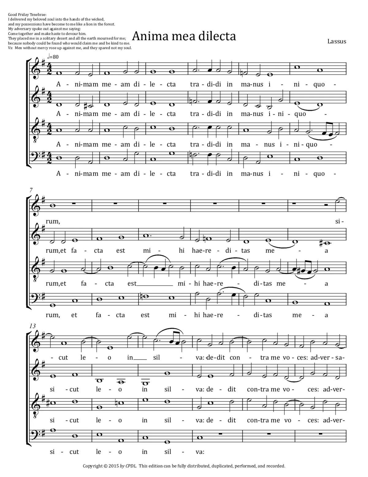 Animam meam dilectam a 4 - Page 1
