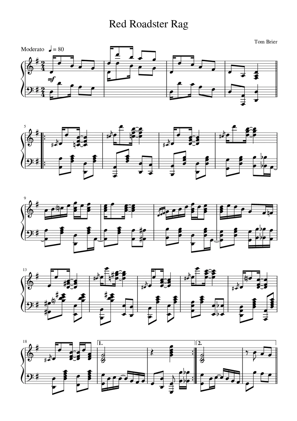 Tom Brier Improvisation - Page 1