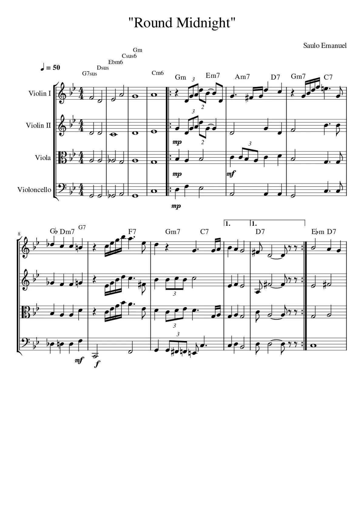 Round Midnight Quarteto - Page 1