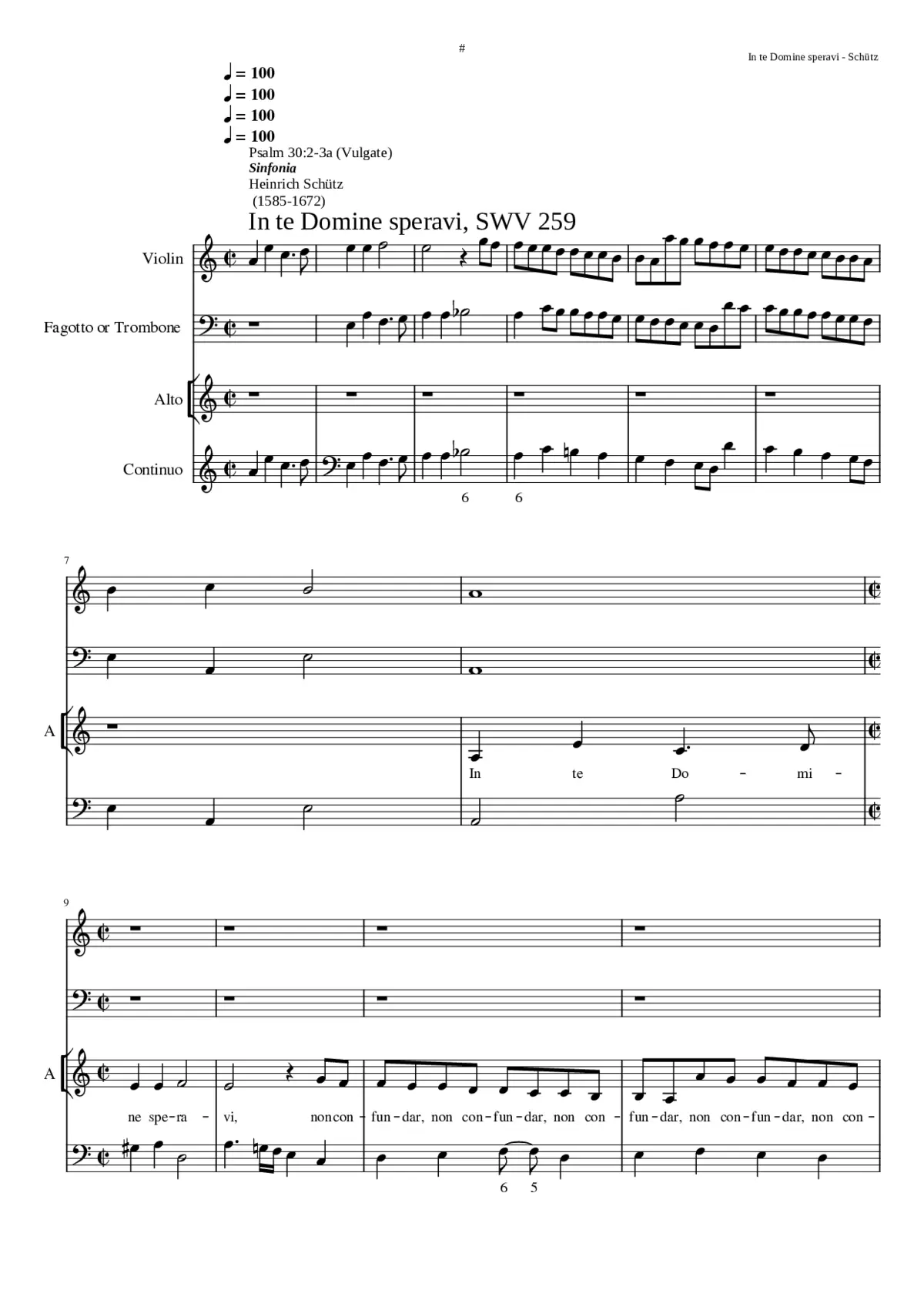 In te Domine speravi SWV 259 - Page 1