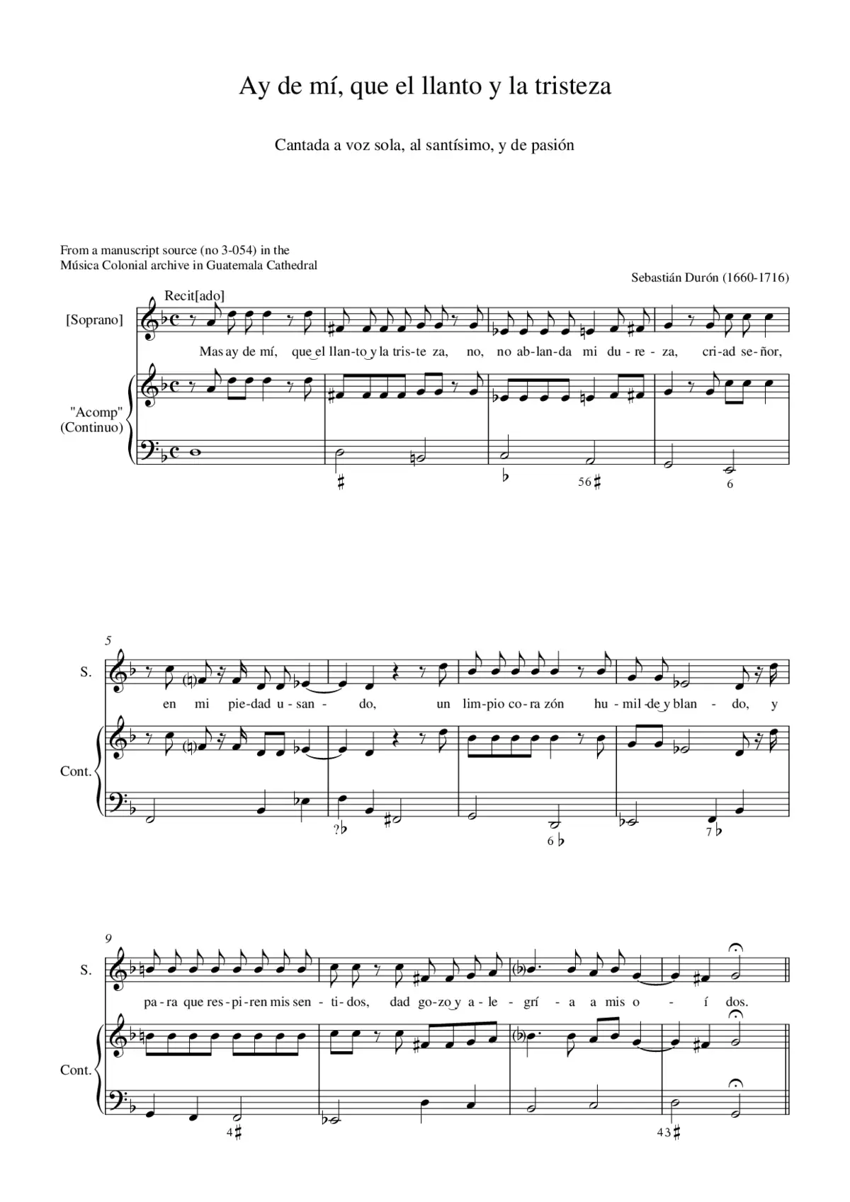 Ay de mí, que el llanto y la tristeza - Page 1