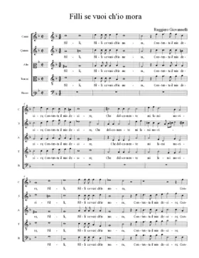 Filli se vuoi ch'io mora