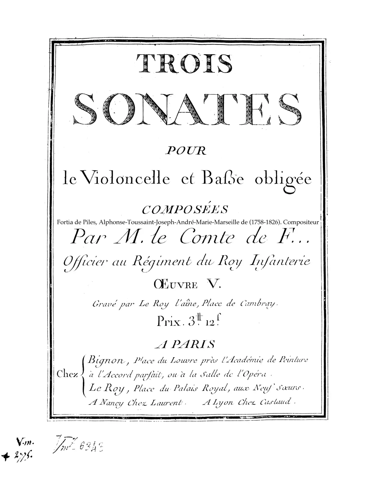 3 Cello Sonatas, Op.5 - Page 1