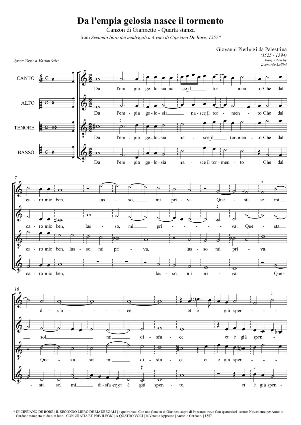 Da l'empia gelosia nasce (Quarta stanza) - Page 1