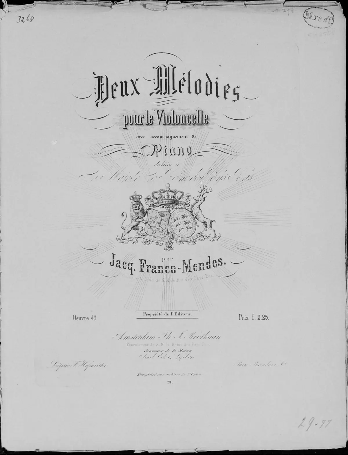 Deux mélodies - Page 1