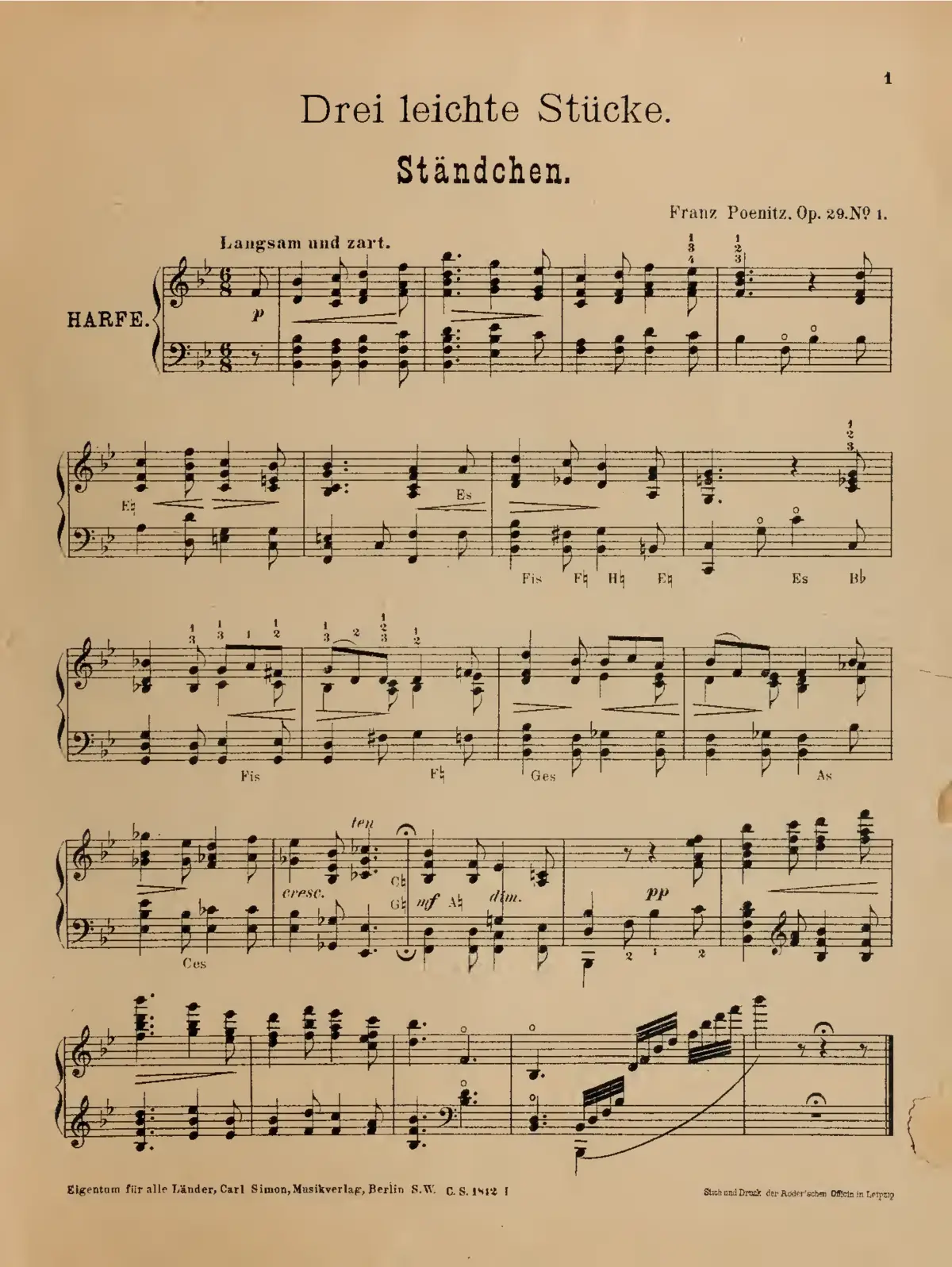 3 Leichte Stücke, Op.29 - Page 1