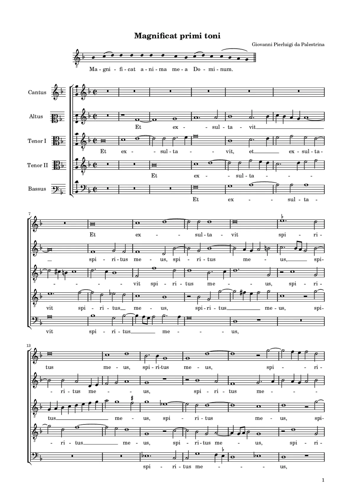 Magnificat primi toni a5 - Page 1