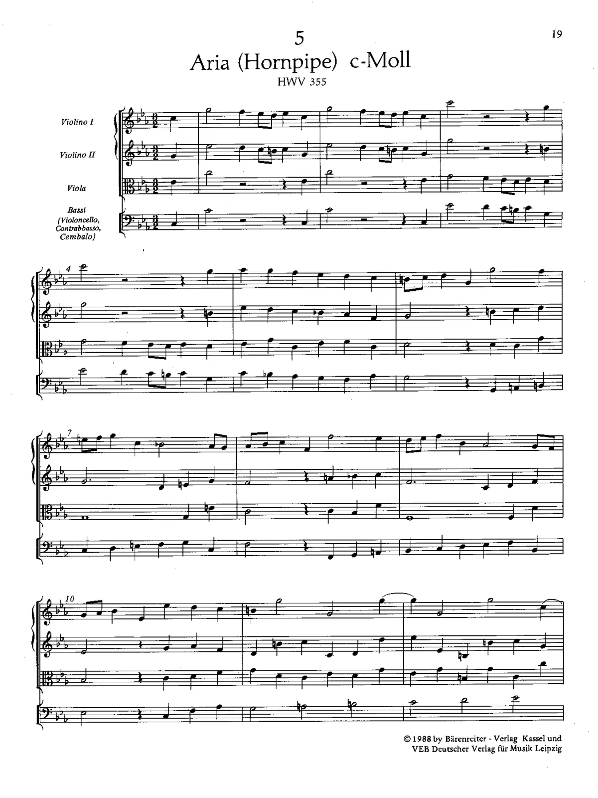 Hornpipe aria in C minor - Page 1