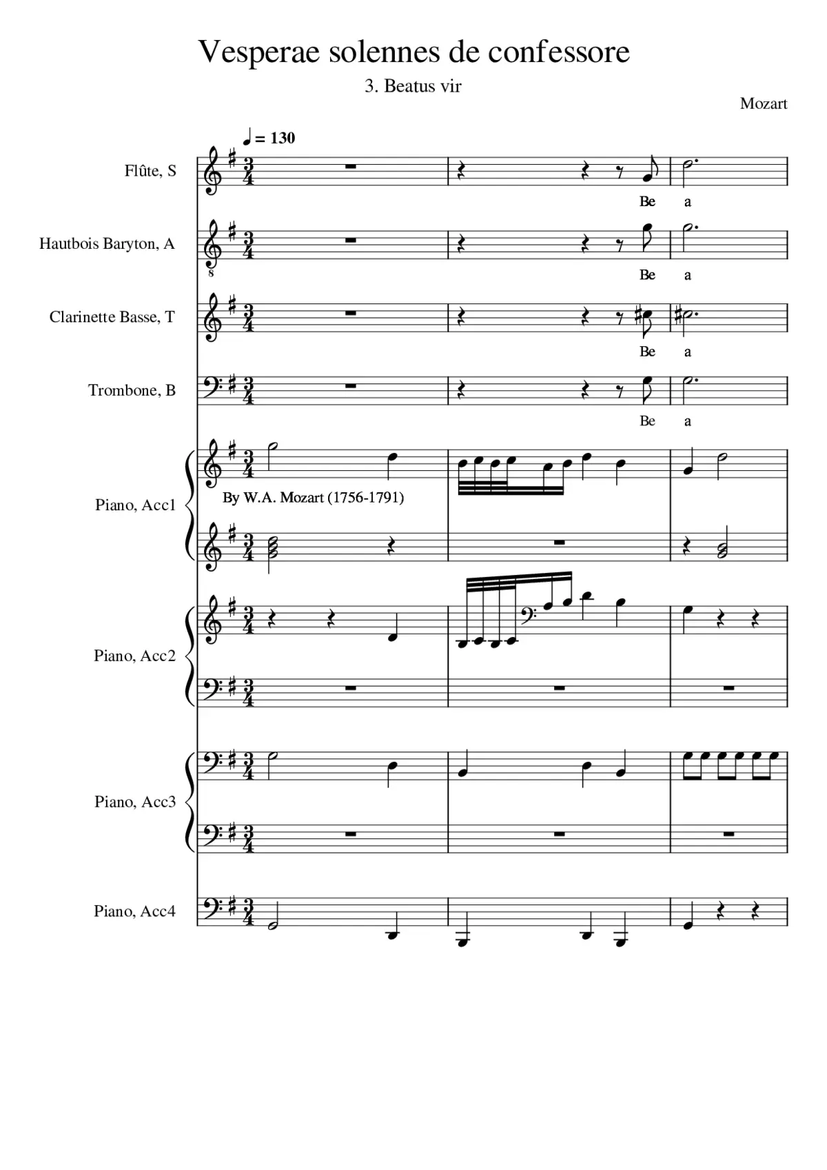 Mozart - Vesperae solennes - 3 Beatus vir - Page 1