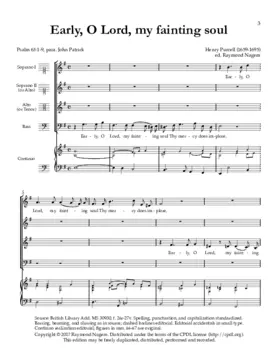 Early, O Lord, my fainting soul, Z 132