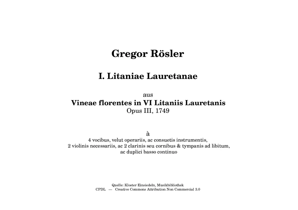 I. Litaniae Lauretanae - Page 1