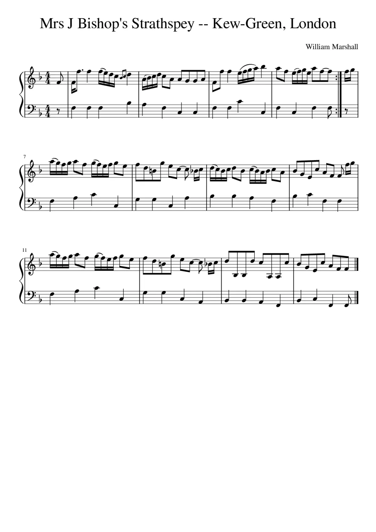 Mrs J Bishop's Strathspey -- Kew-Green London - Page 1