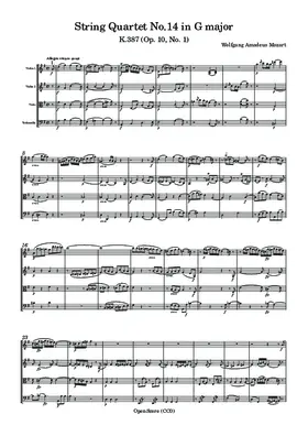 String Quartet No.14 in G major, K.387 (Op. 10, No. 1)