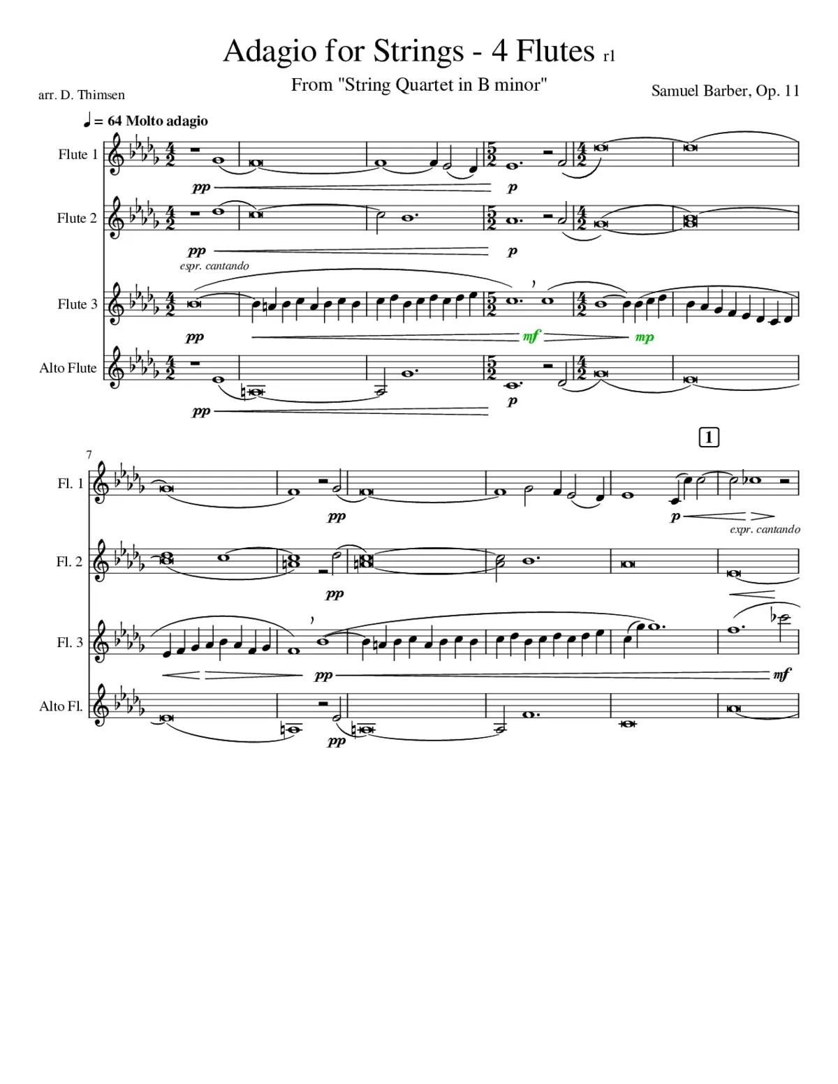 Adagio for Strings - Page 1