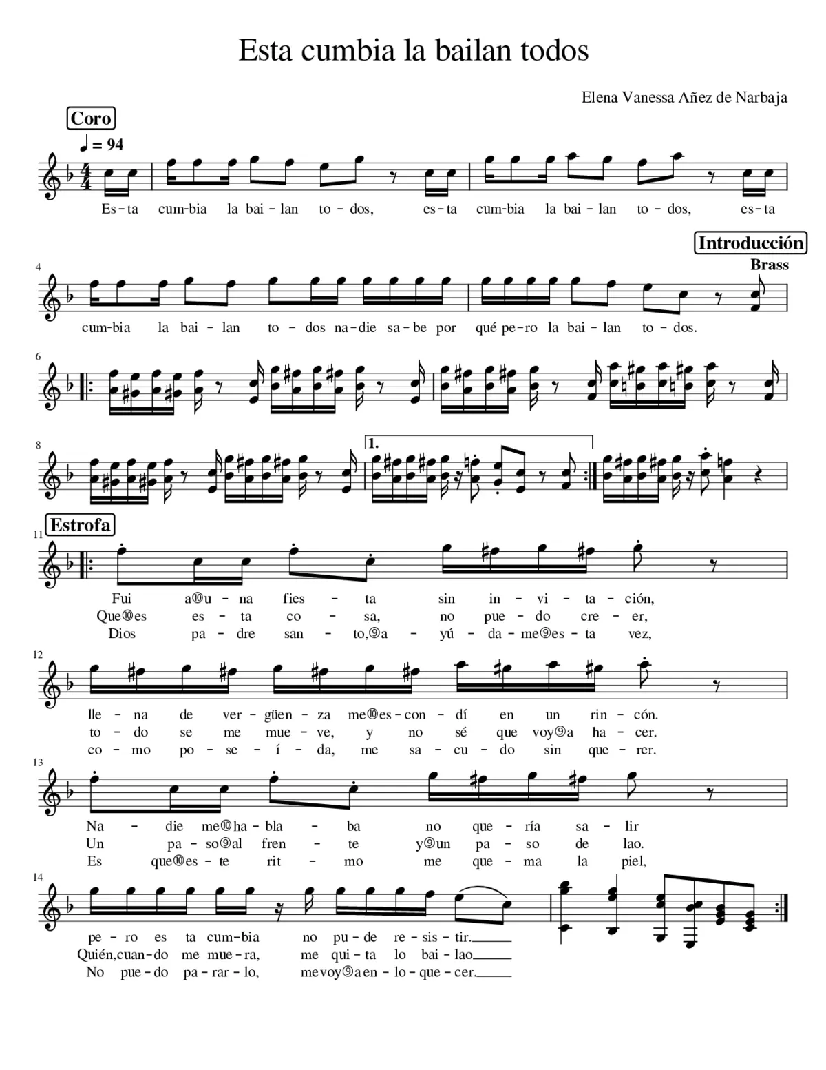 Esta cumbia la bailan todos - Juan Carlos Narbaja/Vanesa Añez - Page 1