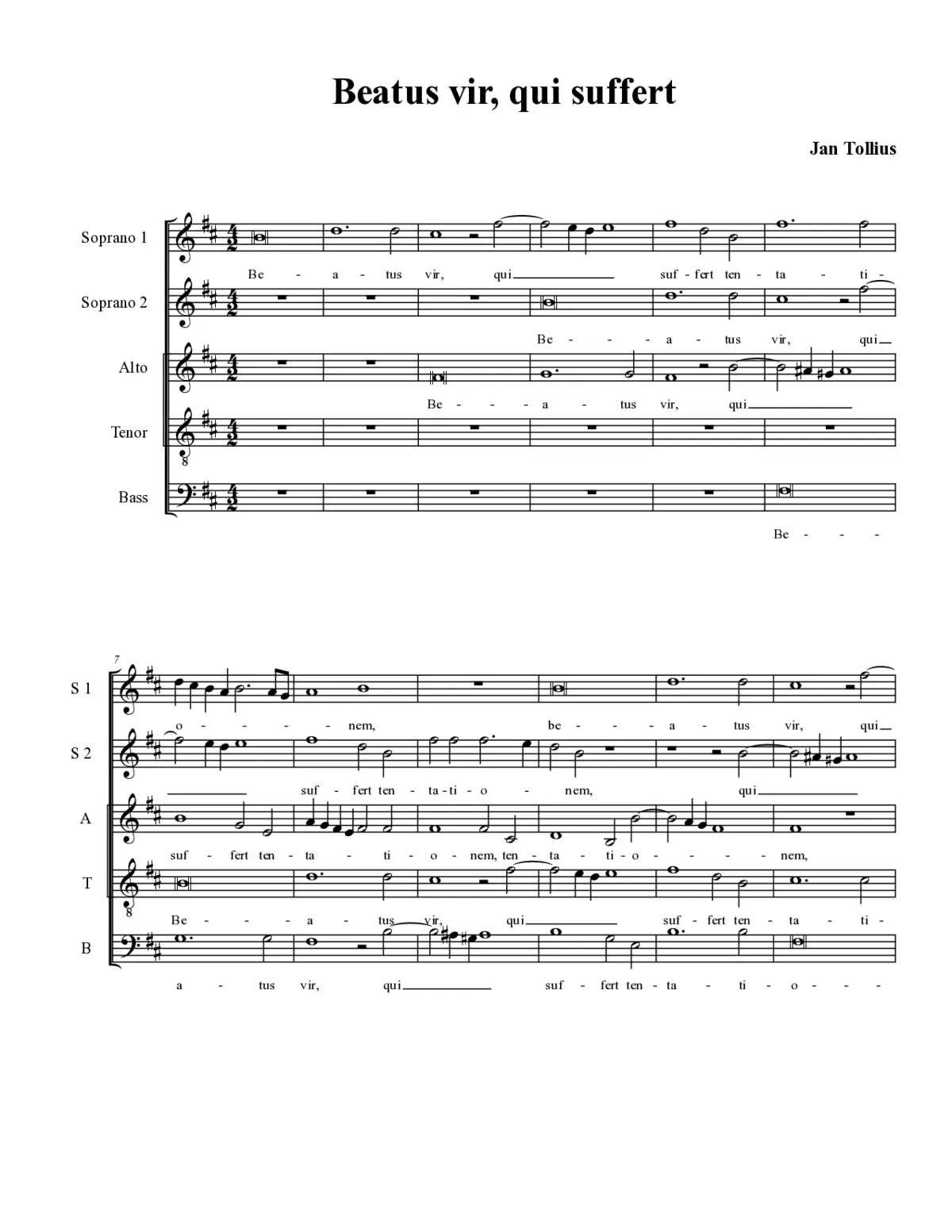 Beatus vir, qui suffert - Page 1