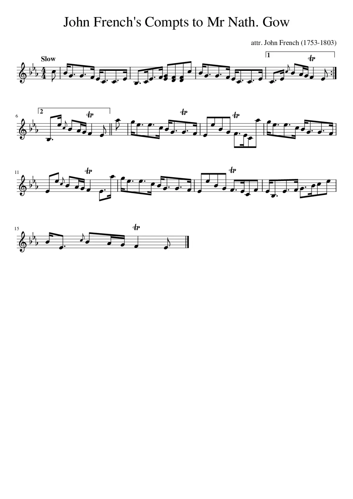 John French's Compts to Mr Nath. Gow - Page 1