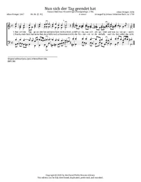 Nun sich der Tag, BWV 396