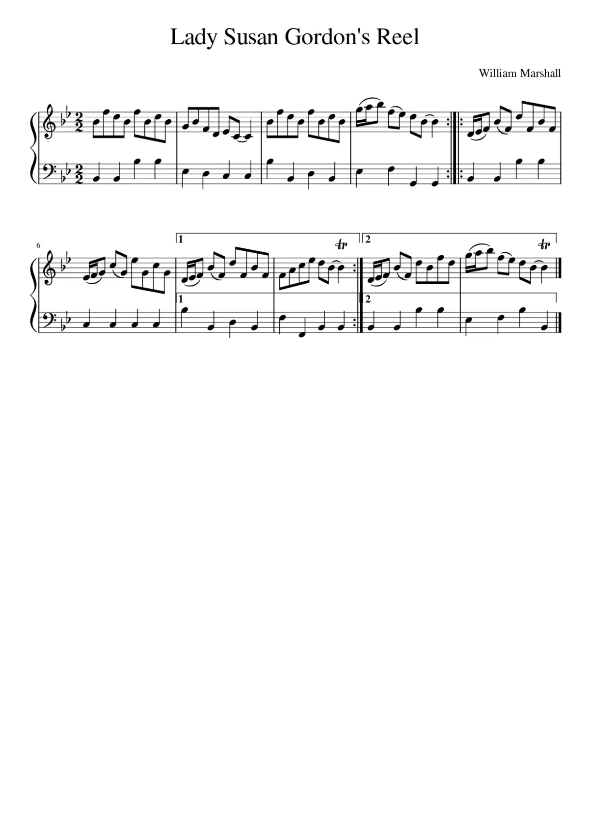 Lady Susan Gordon's Reel - Page 1