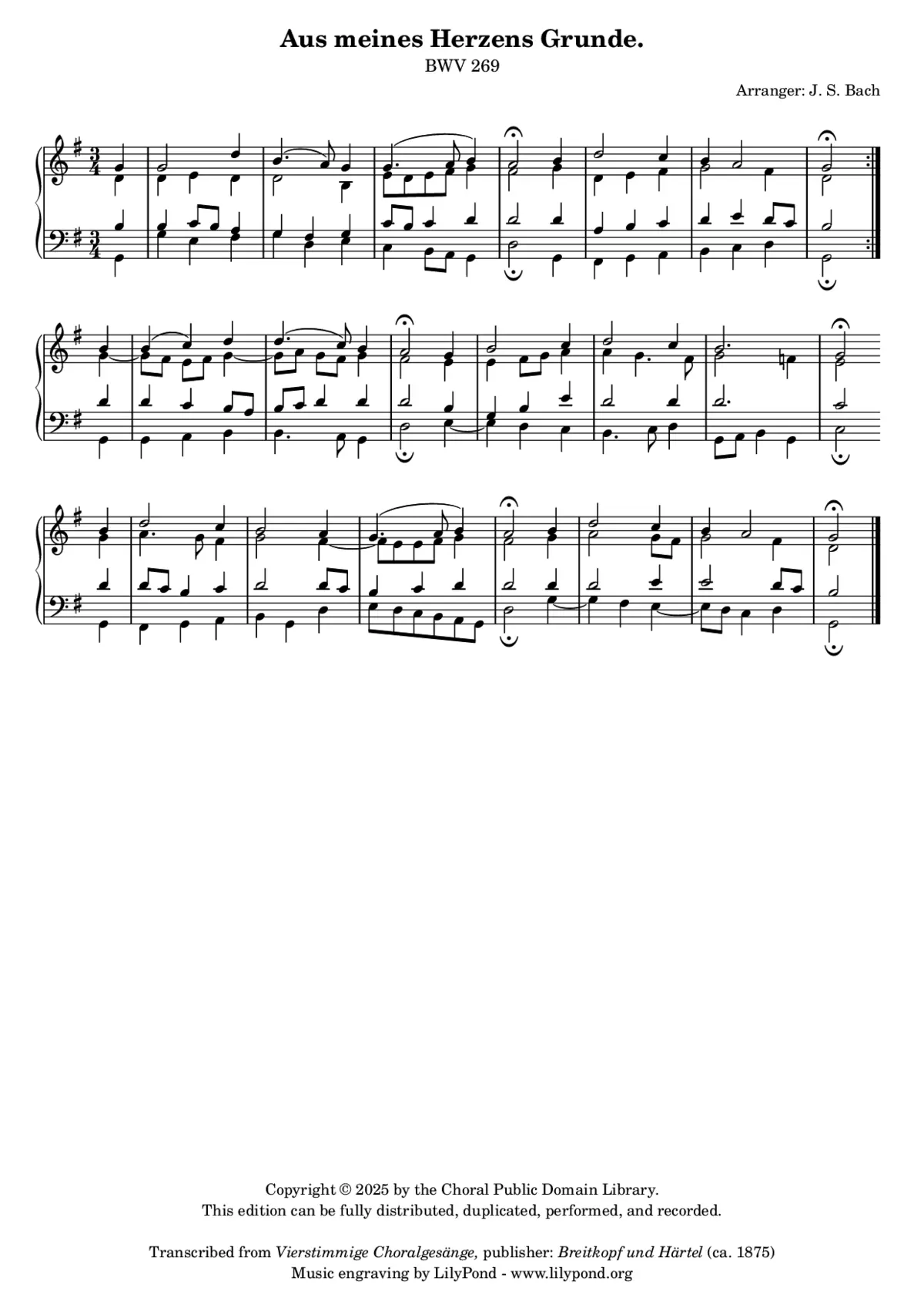 Aus meines Herzens Grunde, BWV 269 - Page 1