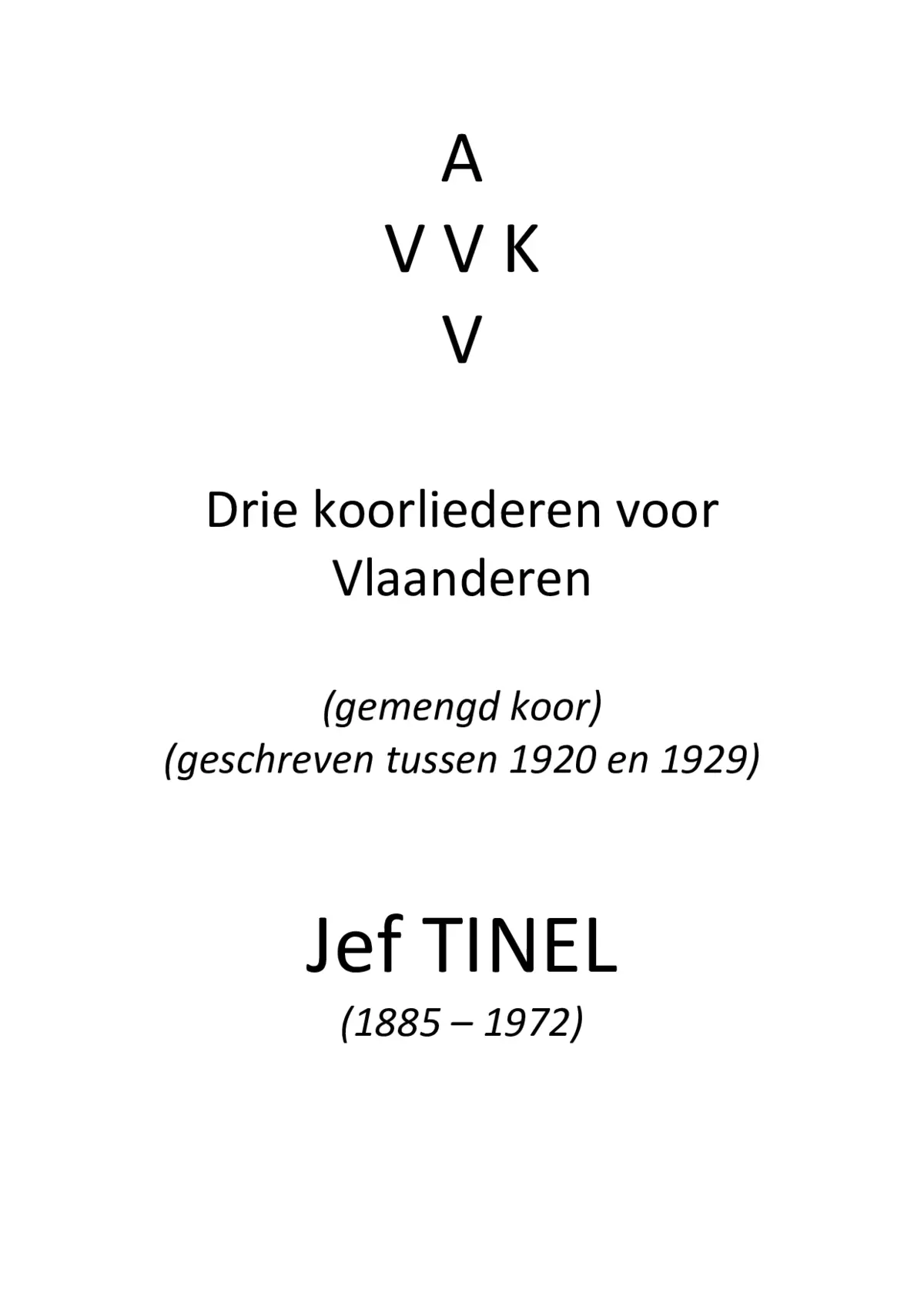 Drie koorliederen voor Vlaanderen - Page 1
