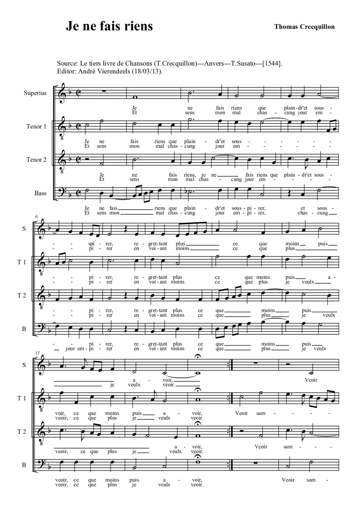 Je ne fais riens - Page 1
