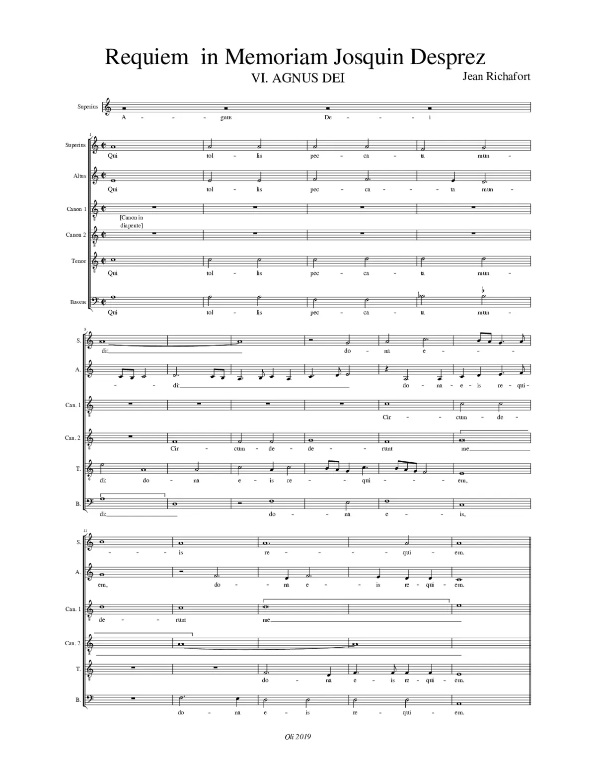 Requiem in Memoriam Josquin Desprez - Page 1