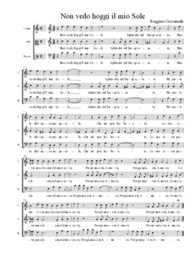 Non vedo hoggi il mio Sole